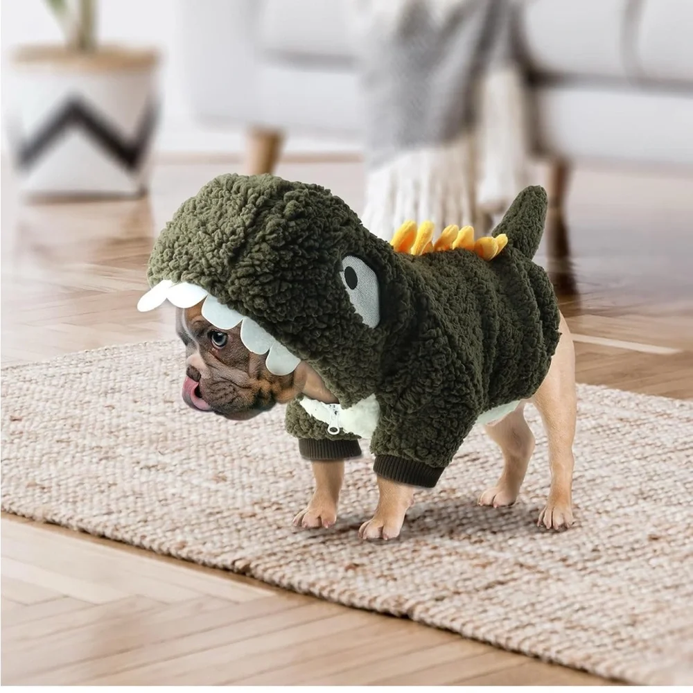 NIB‎ Warm Dinosaur Coat - Winter Jacket Pet Hoodie for X-Large Dogs (Green)